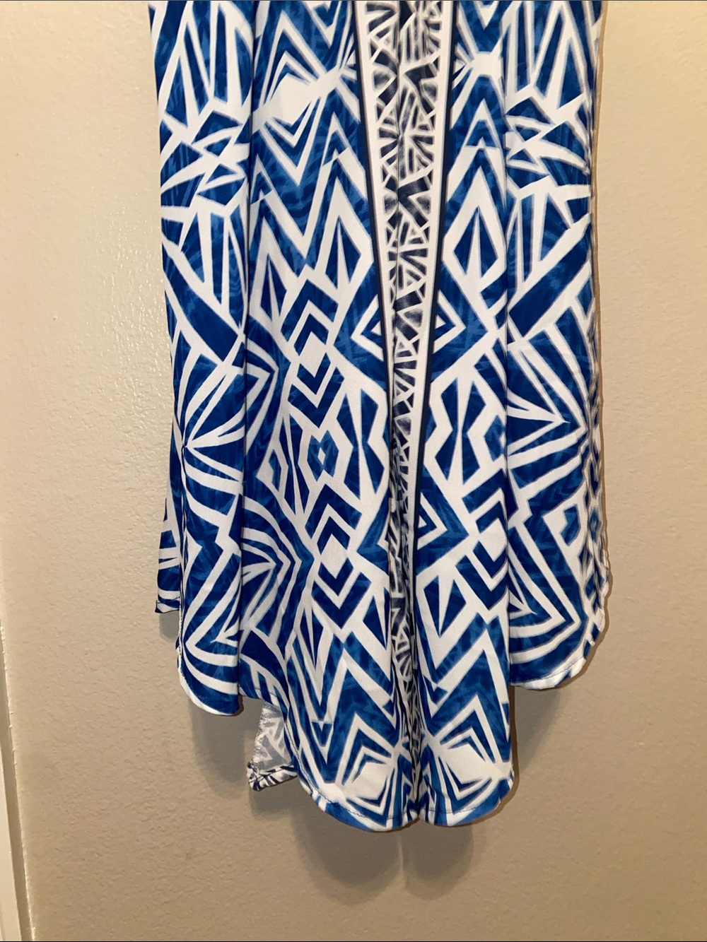 New without tag Blue & White Geometric Halter Dress - Picture 3 of 4